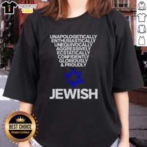 Premium Jewish ladies tee featuring bold, confident design celebrating unapologetic enthusiasm and style.
