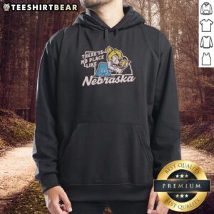 Vintage hoodie featuring 'There Is No Place Like Nebraska' design, perfect for showcasing Nebraska pride.