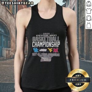 2026 NCAA Division I Women's Basketball Championship tank top featuring Kentucky, JMU, West Virginia, and Miami Redhawks.