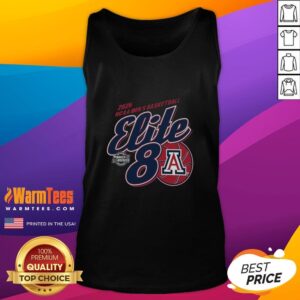 Arizona Wildcats Men's Basketball Elite 8 March Madness tank top featuring team colors and logo for fans.
