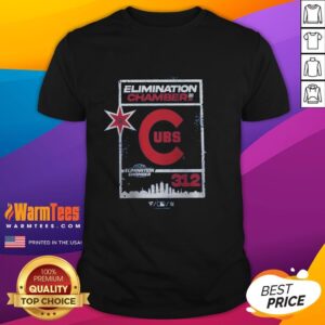 Alt Text: Cute WWE x Chicago Cubs Elimination Chamber 2026 T-Shirt featuring vibrant graphics and unique design for fans.
