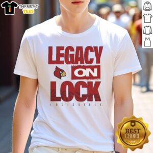 Premium Louisville Cardinals NCAA 2026 Legacy On Lock logo T-shirt showcasing team pride and stylish design.