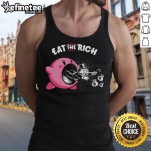 Premium Kirby Eat The Rich Tank Top featuring a vibrant design for fans of Kirby and bold fashion statements.