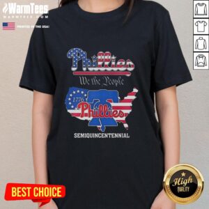 Official Philadelphia Phillies We The People semiquincentennial state map ladies tee showcasing team spirit and heritage.