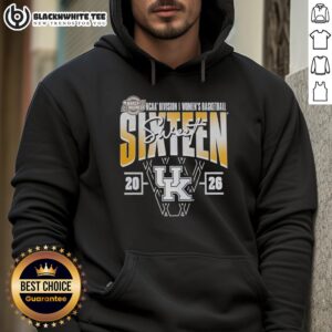 Kentucky Wildcats 2026 March Madness Sweet 16 NCAA Women's Basketball Tournament hoodie in blue, showcasing team pride.