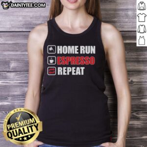 Official Home Run Espresso Repeat Tank Top for fitness enthusiasts, featuring a stylish design and comfortable fit.