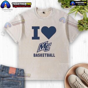 Alt Text: Nice I Love Merrimack Women's Basketball Washed T-Shirt in vibrant colors, perfect for fans and casual wear.