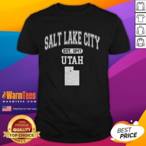 Good Salt Lake City Utah Est 1847 varsity t-shirt featuring bold lettering and a classic design for proud locals.