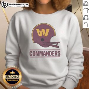 Top Washington Commanders football logo on a big helmet sweatshirt, perfect for fans and game day wear.
