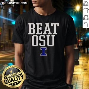 Hot Illinois Fighting Illini Beat OSU T-Shirt featuring vibrant team colors and logo, perfect for game day attire.