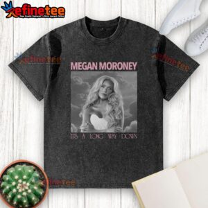 Alt Text: Official Megan Moroney It's A Long Way Down washed t-shirt featuring a stylish design perfect for fans.