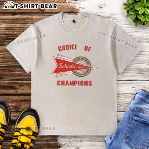 Nice Schiefer Racing Choice of Champions T-shirt featuring forged aluminum flywheels and clutches design.