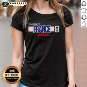 Awesome France FIFA 2026 World Cup Ladies Tee featuring vibrant design and comfortable fit for female soccer fans.