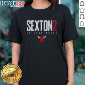 Collin Sexton Chicago Bulls Elite Ladies Tee showcasing vibrant design and team spirit for female fans.