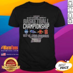 2026 NCAA Division I Women's Basketball Championship T-Shirt featuring UConn, UTSA, Cyclones, and Syracuse logos.