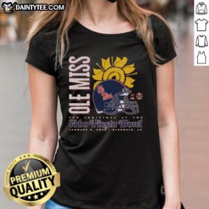 Original Ole Miss 2026 Fiesta Bowl Ladies Tee featuring vibrant team colors and stylish design for fans.