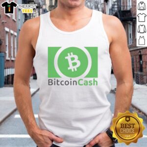 Alt Text: Stylish tank top featuring the Top Bitcoin Cash logo, perfect for cryptocurrency enthusiasts and casual wear.
