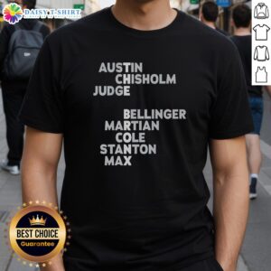 Official The Bronx New York Yankees T-Shirt featuring Austin Judge and Stanton, perfect for baseball fans.