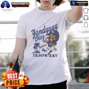 Stylish Tampa Bay Rays Yandy Diaz T-shirt featuring vibrant team colors and graphics, perfect for baseball fans.
