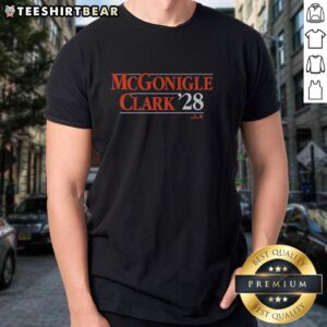 Top Kevin McGonigle-Max Clark '28 T-Shirt featuring vibrant graphics and stylish design for fans and collectors.