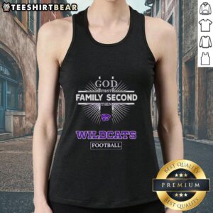 Official Kansas State Wildcats God First Family Second Then Wildcats Football T-Shirt - Image 4