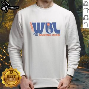 Alt Text: Stylish sweatshirt featuring the Pretty Women's Pro Basketball League logo, perfect for fans and players alike.