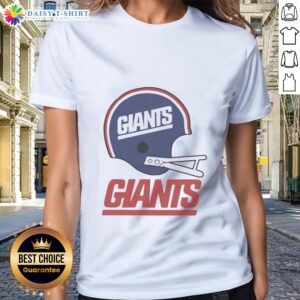 Official New York Giants football logo on a big helmet graphic for ladies' tee shirt design.