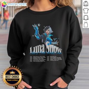 Top Luna Snow Fate of Both Worlds Tour sweatshirt featuring vibrant graphics and cozy design for fans.