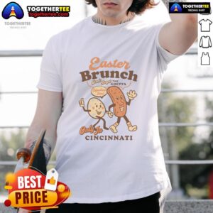Official Easter Brunch Goetta Egg Cartoon T-Shirt featuring a fun egg design perfect for festive celebrations.