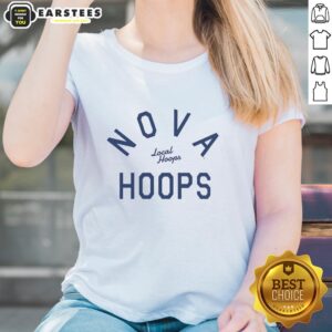 Hot Local Hoops Nova Hoops Ladies Tee featuring a stylish design for basketball enthusiasts and fashion lovers.