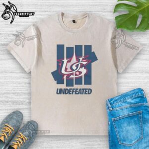 Original USA Baseball Undefeated 2026 World Baseball washed t-shirt in navy blue, showcasing a vintage design.