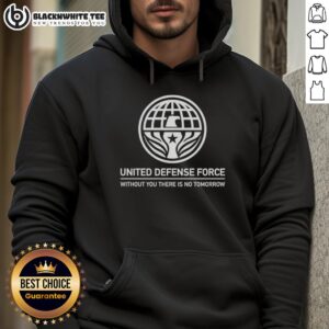 Awesome United Defense Force Hoodie featuring a stylish design, perfect for fans of military-inspired apparel.