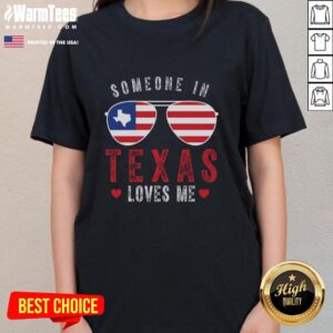 Good Someone in Texas Loves Me Champion Ladies Tee showcasing a stylish design perfect for Texas pride and casual wear.