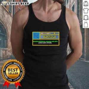 Stylish tank top featuring 'Top Recovery' slogan, perfect for anyone wanting to stop using and share their strength.