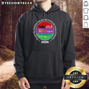 Alt Text: Original Labor Movement hoodie featuring SEIU AALA design - 'We Got The People and Power' message, Union Strong 2026.