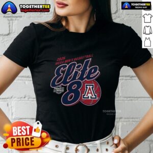 Arizona Wildcats Men's Basketball Elite 8 March Madness ladies tee featuring team logo and vibrant colors.