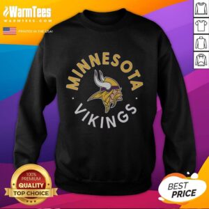 Cozy Nice Minnesota Vikings Circle Sweatshirt featuring team logo in bold colors, perfect for game day wear.