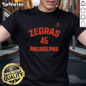 Nice Trevor Zegras 46 Philadelphia Flyers T-Shirt showcasing vibrant team colors and stylish design for fans.