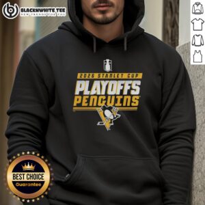 Alt Text: Cozy hoodie featuring the Pittsburgh Penguins logo for the 2026 Stanley Cup Playoffs, perfect for fans and gamers.