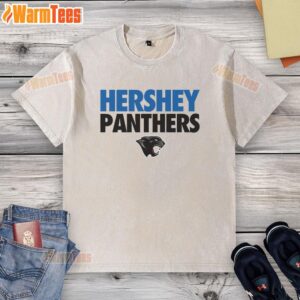 Nice Hershey Panthers washed t-shirt featuring a vintage design and soft fabric, perfect for casual wear.