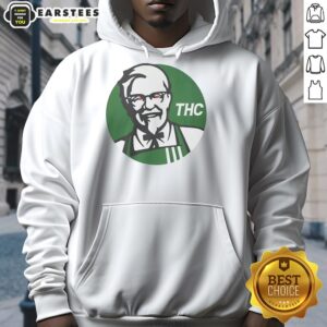 Awesome KFC X THC logo funny hoodie featuring a humorous design combining fast food and cannabis culture.