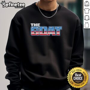 Original The Goat American Flag Pattern Sweatshirt featuring a bold flag design in red, white, and blue colors.