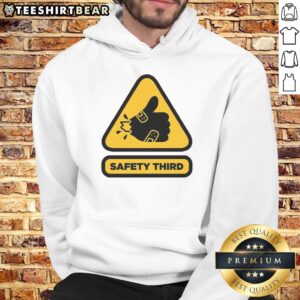 Awesome Safety Third Sign Hoodie featuring bold graphics for safety enthusiasts and stylish comfort in casual wear.