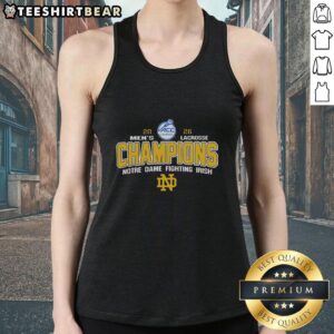 Notre Dame Fighting Irish 2026 ACC Men's Lacrosse Tournament Champions tank top featuring team colors and logo.