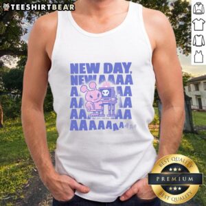Stylish Nice A New Day New AAAA Tank Top displayed on a hanger, perfect for summer fashion and casual outfits.