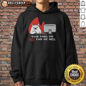 Cozy bear hoodie featuring the phrase Your Email Did Not Find Me Well, perfect for casual wear and humor.