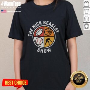 Official Nick Beasley Show logo on a stylish ladies tee, perfect for fans of the popular podcast.