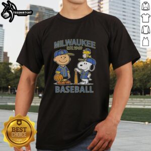 Awesome Charlie Brown and Snoopy X Milwaukee Brewers Basketball T-shirt, Est 1969, featuring vibrant graphics and fun design.