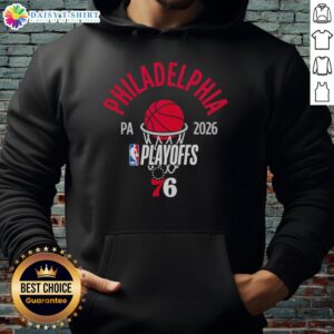 Top Philadelphia 76ers 2026 Playoffs NBA hoodie featuring team colors and logo, perfect for fans of PA basketball.