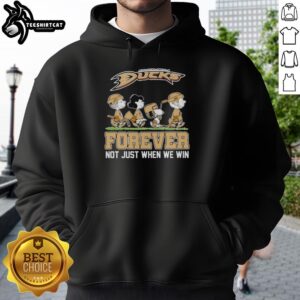 Cute Peanuts characters featuring Anaheim Ducks NHL hoodie design - Forever, not just when we win.